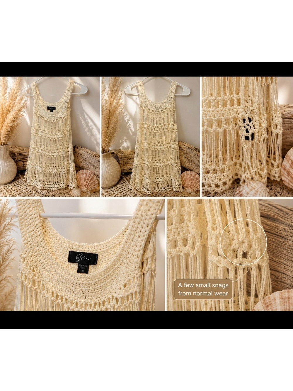 Kensie Ivory Crochet Tank - Picture 2 of 2